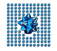 Relaxdays Pack 200 Lazos para Regalo, Autoadhesivos, Decorativos, para Obsequios de Navidad y Cumpleaños, 5 x 5 cm, Azul