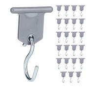 Relaxdays Pack 24 ganchos para guía de toldos plata,gris