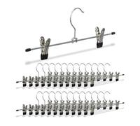 Relaxdays Pack 25 perchas para pantalones metal negro,plata
