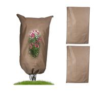 Relaxdays Pack 3 fundas protectoras para plantas beige