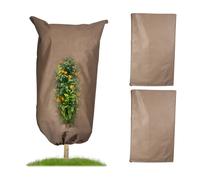 Relaxdays Pack 3 fundas protectoras para plantas beige