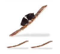 Relaxdays Pack 3 Puentes Colgantes para Roedores, Accesorios Jaula Hámster, Pájaros o Cobayas, 1,5 x 55 x 10 cm, Natural