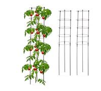 Relaxdays Pack 3 tutores para tomates de 150 cm negro