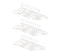 Relaxdays Pack 30 Perchas Ropa Antideslizantes con Corbatero, Metal-Terciopelo, Blanco, 22 x 41,5 x 0,3 cm