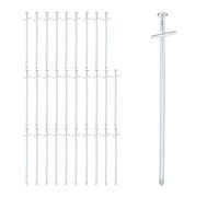 Relaxdays Pack 30 Piquetas de Camping para Suelo Duro, Estacas Tienda de Campaña, Acero Inoxidable, 23 cm, Plateado