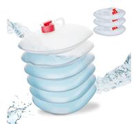 Relaxdays Pack 4 Bidones Plegables, Garrafas Agua Ovaladas, Grifo y Asa, de 10 litros, Plástico sin BPA, Transparente