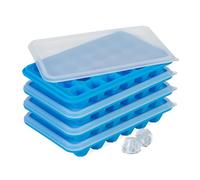 Pack 4 cubiteras con tapa Forma diamante Moldes para cubitos de hielo Hieleras