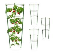 Relaxdays Pack 4 jaulas tomates redondas 45 cm verde