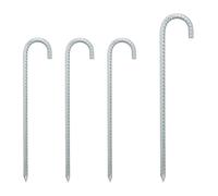 Relaxdays Pack 4 piquetas de camping XL plata