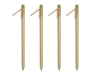 Relaxdays Pack 4 piquetas para camping de 50 cm oro