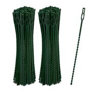 Relaxdays Pack 400 Bridas Plástico, 22 cm, Sujetadores para Atar Plantas, Ajustables, Reutilizables, para Tutores, Verde, 22 x 0.9 x 0.2 cm