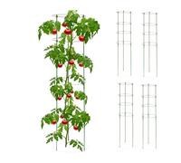 Relaxdays Pack 5 tutores para tomates de 120 cm verde oscuro