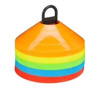 Relaxdays Markierungshütchen Pack 50 Conos de Señalización, Discos Entrenamiento, 5 Colores, Marcadores Fútbol o Balonmano, Multicolor, Unisex Adulto, 5 x 18,5 cm