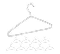 Relaxdays Pack 50 Perchas Ropa con Perlas Blusas, Colgador Pantalones y Faldas, Plástico y Metal, 22x40x1,2 cm, Blanco