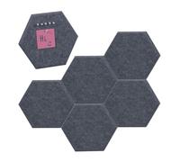 Relaxdays Pack 6 tableros fieltro hexagonales gris gris