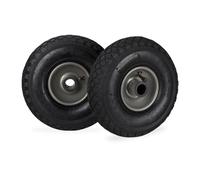 Relaxdays Pack 8 ruedas carretilla negro y gris negro,gris