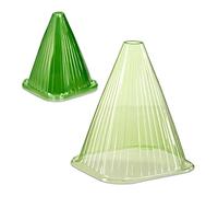 Relaxdays Sombrero Pack de 10 Cubiertas para Plantas, Mini Invernaderos de Cono, 22 x 19 x 19 cm, Campanas Protectoras, Verde