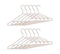 Relaxdays Pack de 10 Perchas Ropa Antideslizantes, Metal, Dorado Rosa, 21 x 42 x 0,3 cm, Hierro, 3 cm