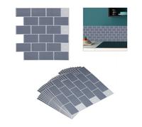 Relaxdays Pack de 10 vinilos de pared estilo metro gris