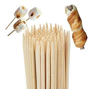 Relaxdays Pack de 100 Brochetas Madera, Bambú, Beige, 90 cm | Para malvaviscos y pan de palo, hoguera, multiusos, 90 cm de largo