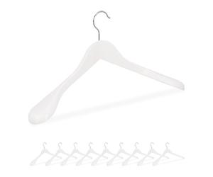 Relaxdays Pack de 100 perchas traje blanco,plata