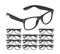 Relaxdays Pack de 12 gafas de fiesta negras negro