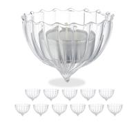 Relaxdays Pack de 12 portavelas flotantes transparente