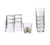 Relaxdays Pack de 12 Vasos Vela, para Velas de Té o Postres, Set Portavelas, Decorativo, Cristal, 7,5 cm Ø, Transparente