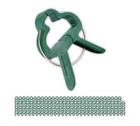 Relaxdays Clips Plantas Grandes, Pack 120 Uds, Abrazaderas Trepadoras, 4,5 x 6 cm, Pinzas Enredaderas, Plástico, Verde