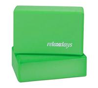 Relaxdays Pack de 2 Bloques de Yoga, Adultos Unisex, Verde, 8 x 23 x 15 cm