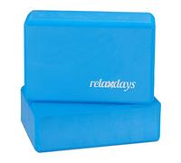Relaxdays Pack de 2 Bloques de Yoga, Adultos Unisex, Azul, 8 x 23 x 15 cm