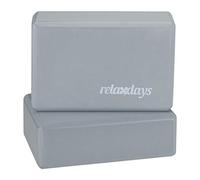 Relaxdays Pack de 2 Bloques de Yoga, Gomaespuma, Accesorios para Hacer Ejercicio, Antideslizantes, 8 x 23 x 15 cm, Gris, Unisex Adulto, 2 Unidades