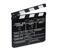 Relaxdays Pack de 2 Claquetas Cine blanco,negro