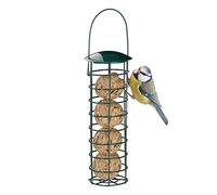 Relaxdays Pack de 2 Comederos Pájaros Bolas de Grasa para Colgar, Hierro y Plástico, Verde Oscuro, 31 cm