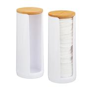 Relaxdays Pack de 2 dispensadores algodón blanco,marrón claro