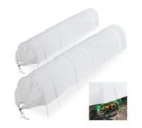 Relaxdays Pack 2 Invernaderos Túnel con Arcos, Protección para Huertos, 3,4 m Largo, contra Parásitos y Pájaros, Blanco