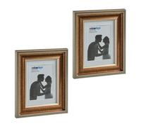 Relaxdays Pack de 2 marcos de fotos 13x18 cm oro