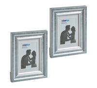 Relaxdays Pack de 2 marcos de fotos 13x18 cm plata