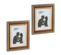 Relaxdays Pack de 2 marcos de fotos 15x20 cm oro
