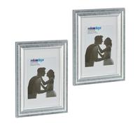 Relaxdays Pack de 2 marcos de fotos 20x30 cm plata