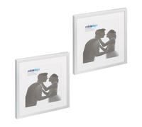 Relaxdays Pack de 2 marcos de fotos 38,5 x 38,5 cm plata