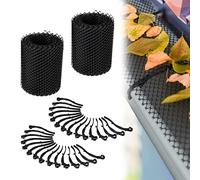 Relaxdays Pack de 2 Canalones, 6 m x 15 cm Cada uno, Plástico, Rejillas Protectoras de Canaletas, Negro, 0.1 x 15 x 599 cm