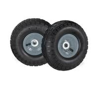 Relaxdays Pack de 2 ruedas de carretilla 3.5-4 negro,gris