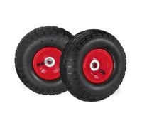 Relaxdays Pack de 2 ruedas de carretilla 3.5-4 rojo,negro