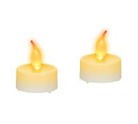 Relaxdays Velas Led con Pilas, Plástico, Blanco, 4,5 x 3,5 x 3,5 cm, 2 Unidades