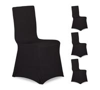 Relaxdays Pack de 20 fundas para sillas negras negro
