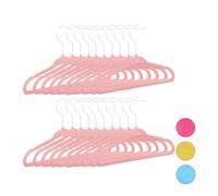 Relaxdays Pack de 20 perchas infantiles rosa,plata