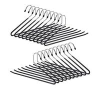Relaxdays Pack de 20 Perchas Ropa para Pantalones Antideslizantes, Metal y PVC, 35 cm, Hierro