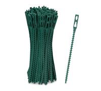 Relaxdays Pack de 200 bridas plásticas de 14 cm verde oscuro