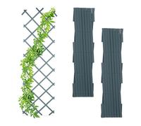 Relaxdays Pack 3 Soportes Reja Trepadoras, Guías Plantas Enredaderas Plegables, 180 cm, Jardín, Balcón o Terraza, Gris